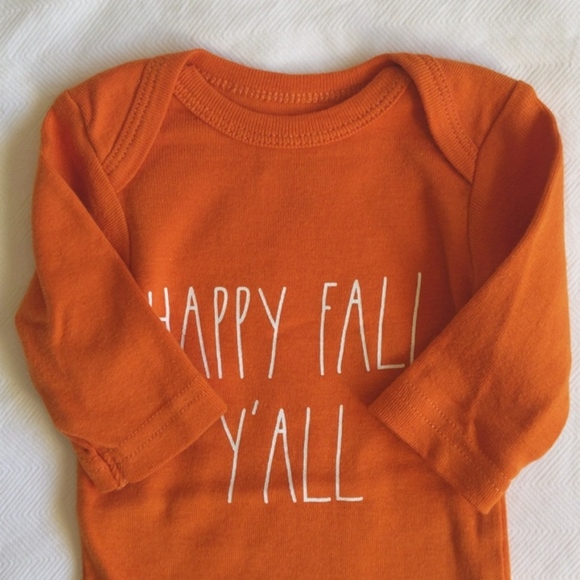 rae dunn baby happy fall graphic long sleeve bodysuit diaper shirt 0-3 months - Picture 4 of 7